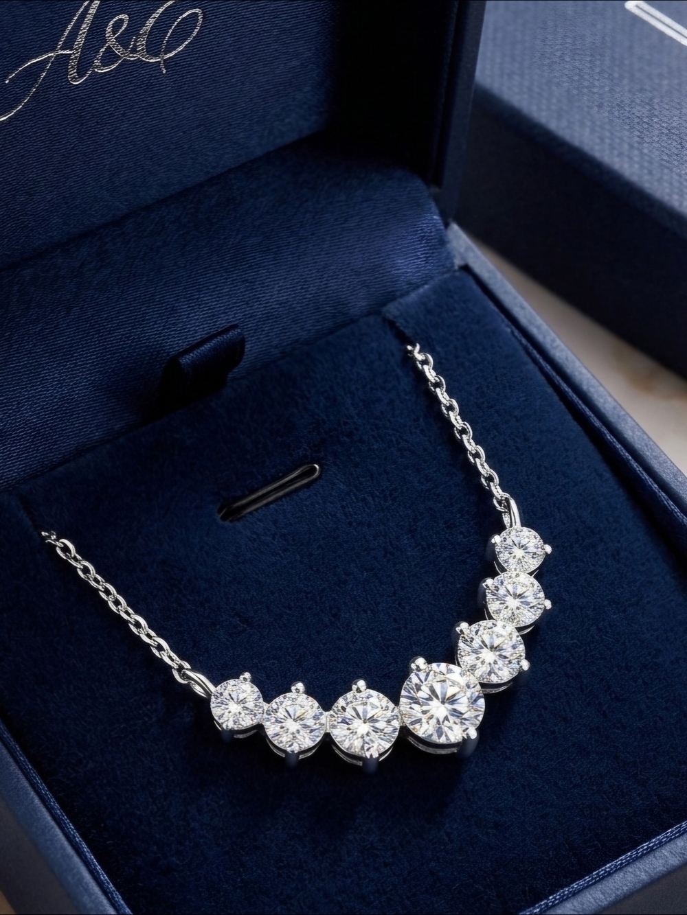 Moissanite 1.7 CTW Smile Necklace
